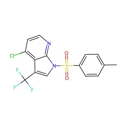 1H-Pyrrolo[2,3-b]pyridine, 4-chloro-1-[(4-methylphenyl)sulfonyl]-3-(trifluoromethyl)-结构图