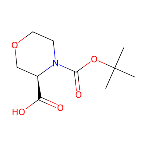 (R)-4-Boc-吗啉-3-羧酸结构图