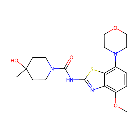 Tozadenant,受体拮抗剂结构图