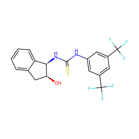 1-(3,5-二(三氟甲基)苯基)-3-((1R,2S)-2-羟基-2,3-二氢-1H-茚-1-基)硫脲结构图