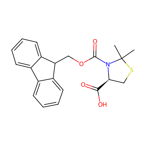 (R)-3-[(9H-芴-9-基甲氧基)羰基]-2,2-二甲基噻唑烷-4-甲酸结构图