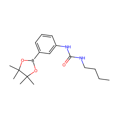 1-丁基-3-(3-(4,4,5,5-四甲基-1,3,2-二氧杂戊硼烷-2-基)苯基)脲结构图