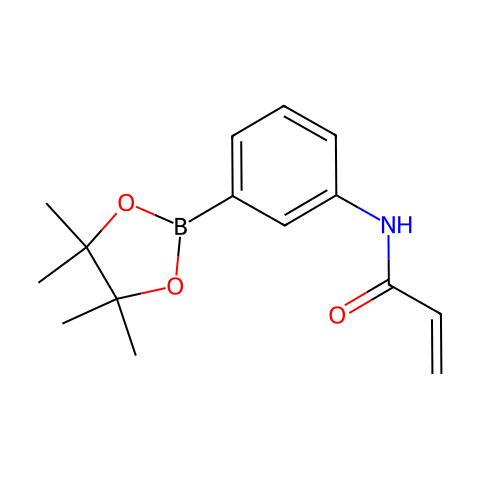 N-[3-(4,4,5,5-四甲基-1,3,2-二氧杂环戊硼烷-2-基)苯基]丙烯酰胺结构图