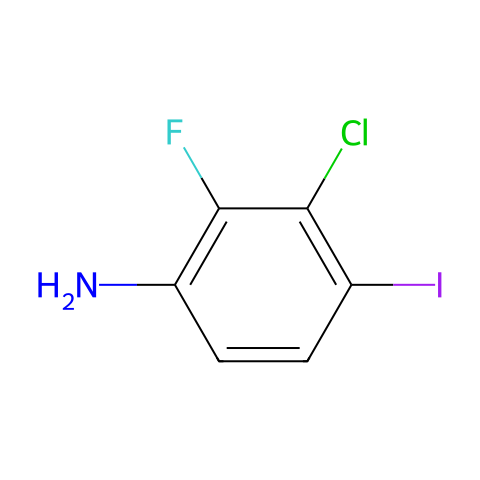 3-氯-2-氟-4-碘苯胺 分子结构图