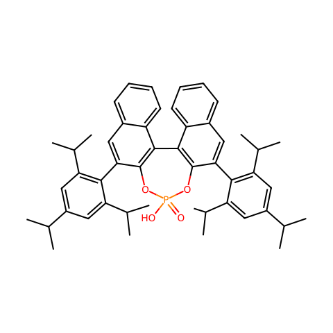 (S)-3,3'-双(2,4,6-三异丙基苯基)-1,1'-联萘-2,2'-磷酸氢二酯结构图