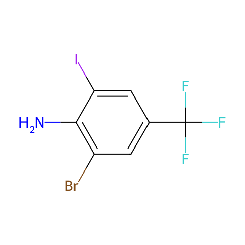 2-溴-6-碘-4-三氟甲基苯胺结构图