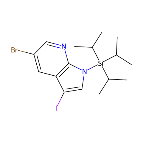 5-溴-3-碘-1-(三异丙基硅烷基)-1H-吡咯并[2,3-b]吡啶结构图