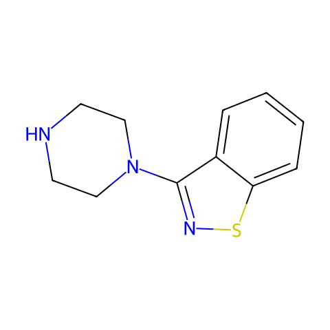 4-(1,2-苯并异噻唑-3-基)-1-哌嗪结构图