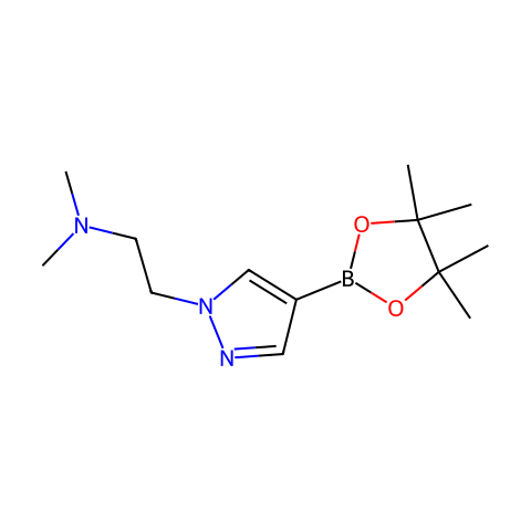 N,N-二甲基-4-(4,4,5,5-四甲基-1,3,2-二噁硼烷-2-基)-1H-吡唑-1-乙胺结构图