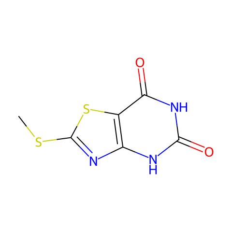 2-(甲硫基)噻唑并[4,5-D]嘧啶-5,7-二醇结构图