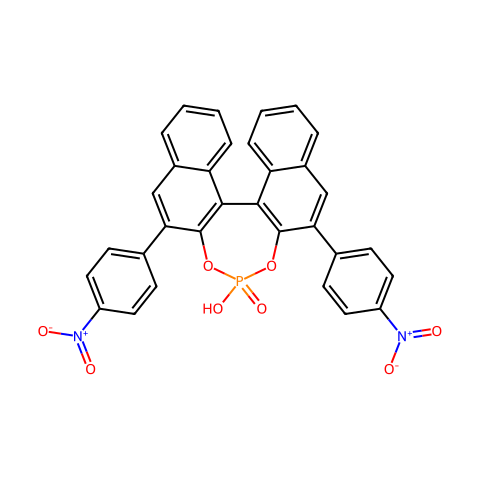 (S)-3,3'-双(4-硝基苯基)-1,1'-联萘酚磷酸酯结构图