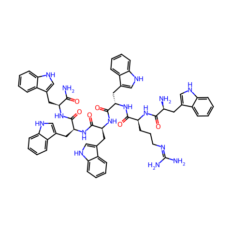 TRP-ARG-TRP-TRP-TRP-TRP-NH2结构图