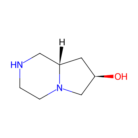 (7R,8aS)-1,2,3,4,6,7,8,8a-octahydropyrrolo[1,2-a]pyrazin-7-ol结构图