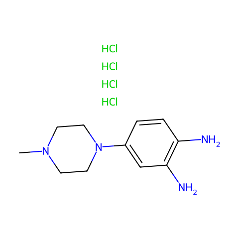 1,2-Benzenediamine, 4-(4-methyl-1-piperazinyl)-, tetrahydrochloride结构图
