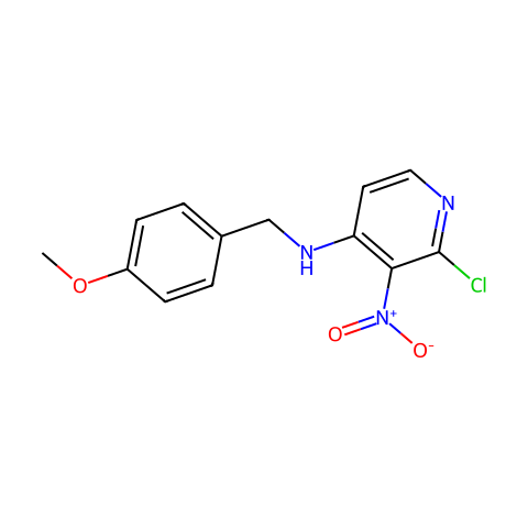N-(4-methoxybenzyl)-2-chloro-3-nitropyridin-4-amine结构图