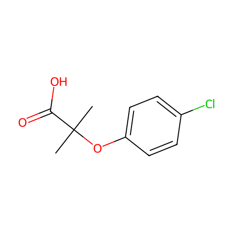 2-(4-氯苯氧基)-2-甲基丙酸结构图