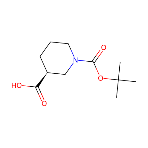 Boc-(S)-3-甲酸哌啶结构图