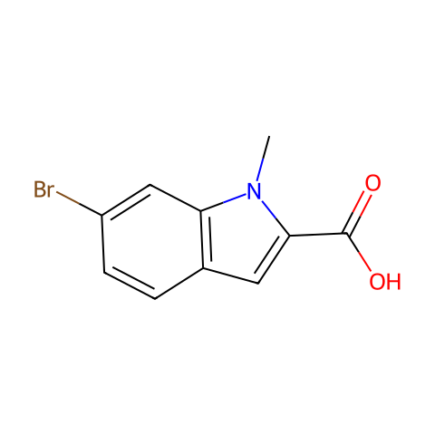 6-Bromo-1-methyl-1H-indole-2-carboxylic acid结构图