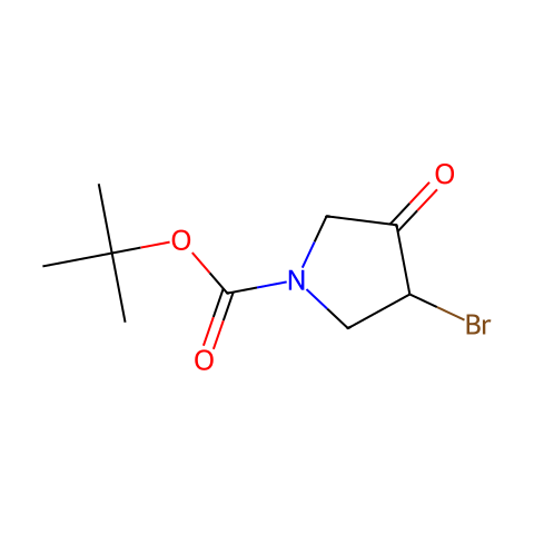 3-溴-4-氧-吡咯烷-1-甲酸叔丁酯结构图