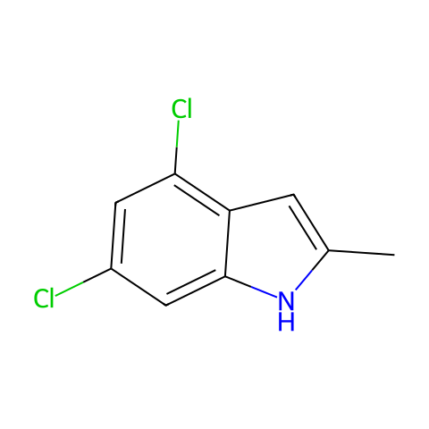 4,6-Dichloro-2-methyl-1H-indole结构图