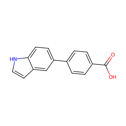 4-(1H-吲哚-5-基)苯甲酸结构图