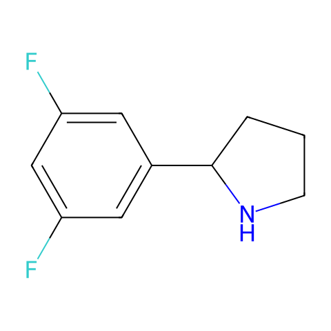 2-(3,5-二氟苯基)吡咯烷结构图