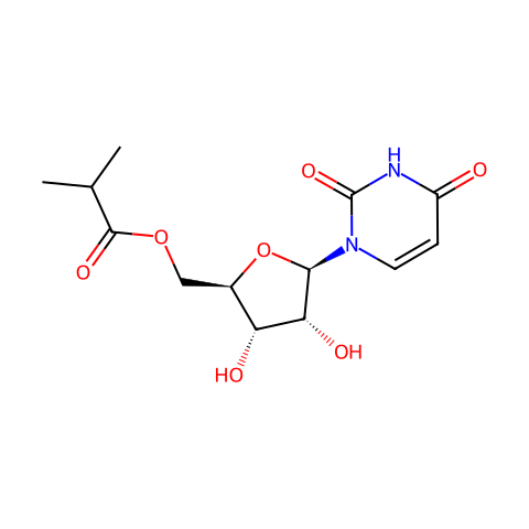 ((2R,3S,4R,5R)-5-(2,4-Dioxo-3,4-dihydropyrimidin-1(2H)-yl)-3,4-dihydroxytetrahydrofuran-2-yl)methyl isobutyrate结构图