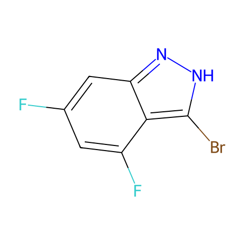 3-BROMO-4,6-DIFLUORO-(1H)INDAZOLE结构图