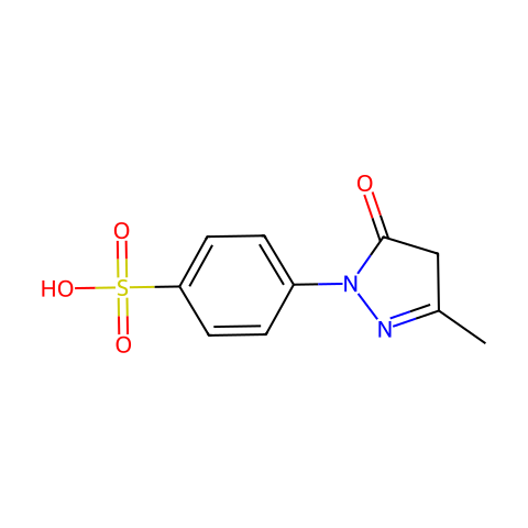 1-(4-磺酸基苯基)-3-甲基-5-吡唑酮(SMP)结构图