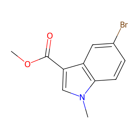 Methyl 5-bromo-1-methyl-1H-indole-3-carboxylate结构图