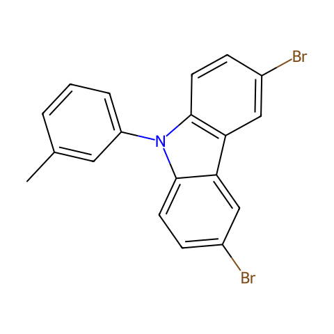 3,6-二溴-9-间甲苯基-9H-咔唑结构图