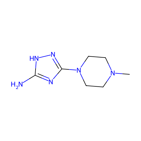 3-氨基-5-(4-甲基哌嗪基)-1H-1,2,4-三氮唑结构图
