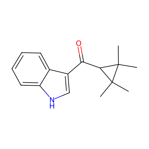 (1H-吲哚-3-基)(2,2,3,3-四甲基环丙基)甲酮结构图