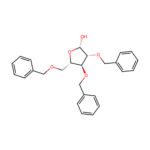 2,3,5-三-O-苄基-β-L-阿拉伯呋喃糖结构图