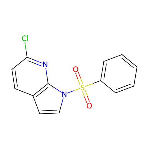 1H-Pyrrolo[2,3-b]pyridine, 6-chloro-1-(phenylsulfonyl)-结构图