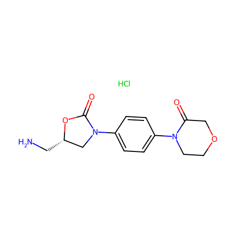 4-[4-[(5S)-5-(氨基甲基)-2-氧代-3-恶唑烷基]苯基]-3-吗啉酮结构图