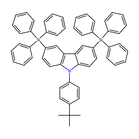 9-（4-叔丁基苯基）-3,6-双（三苯基甲硅烷基）-9H-咔唑结构图