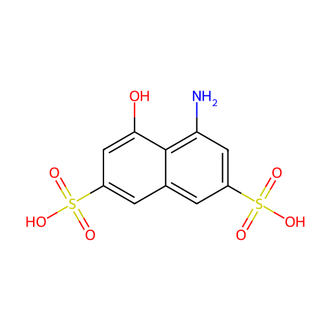 1-氨基-8-萘酚-3,6-二磺酸结构图