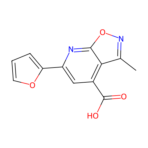 6-(2-FURYL)-3-METHYLISOXAZOLO[5,4-B]PYRIDINE-4-CARBOXYLIC ACID结构图