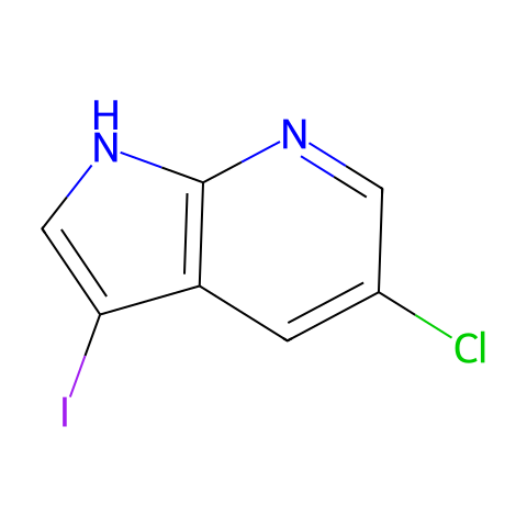 5-氯-3-碘-1H-吡咯并[2,3-b]吡啶结构图