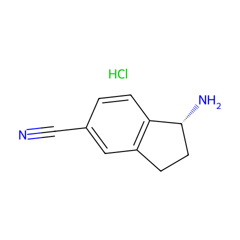 (R)-1-氨基-2,3-二氢-1H-茚-5-甲腈盐酸盐结构图