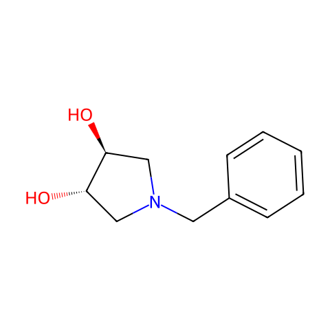 (3S,4S)-1-苄基吡咯烷-3,4-二醇结构图