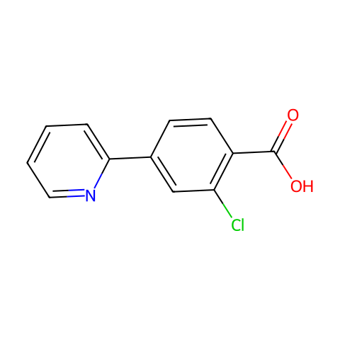 2-氯-4-(吡啶-2-基)苯甲酸结构图