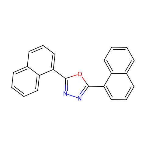 2,5-双(1-萘基)-1,3,4-噁二唑结构图