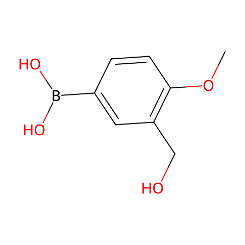 3-(羟基甲基)-4-甲氧基苯硼酸 (含不同量的酸酐)结构图