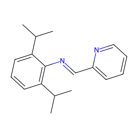 反-2,6-二异丙基-N-(2-吡啶基亚甲基)苯胺结构图