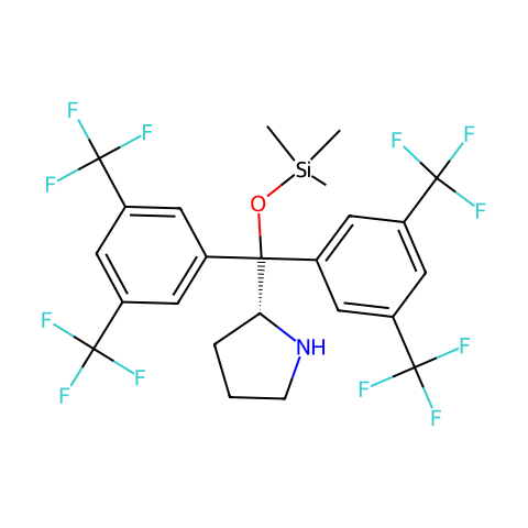 (R)-α,α-双[3,5-双(三氟甲基)苯基]-2-吡咯烷甲醇三甲基硅基醚结构图