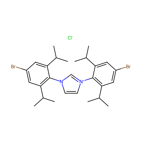 1,3-双(4-溴-2,6-二异丙基苯基)-1H-咪唑-3-鎓氯化物结构图