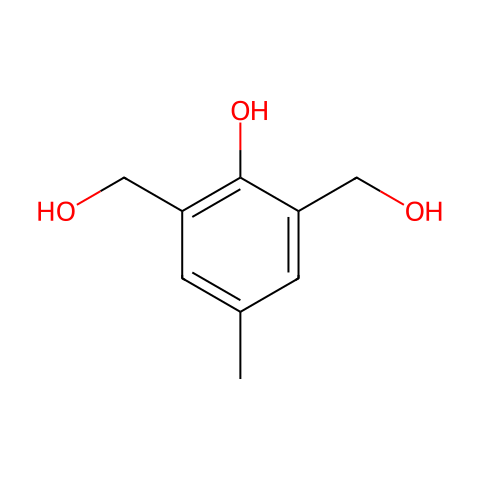 2-羟基-5-甲基-1，3-苯二甲醇结构图
