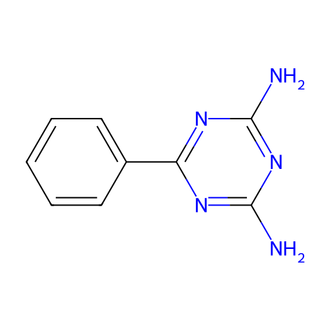2,4-二氨基-6-苯基-1,3,5-三嗪结构图